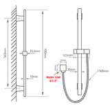 Aquaperla Shower Rail - Black - OX2145.SH.N