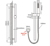 Aquaperla Shower Rail With Handheld Shower - Black - OX2147-1.SH