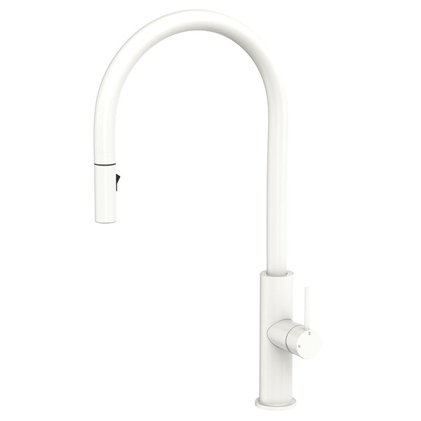 Fienza Kaya Pull-Out Sink Mixer, Matte White