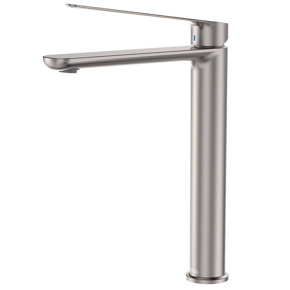 Fienza Empire Care Cold Start Tall Basin Mixer - Brushed Nickel