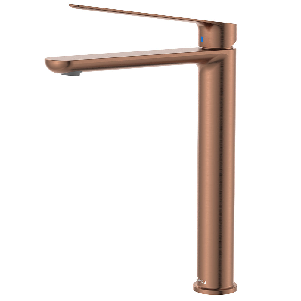 Fienza Empire Care Cold Start Tall Basin Mixer - Brushed Copper