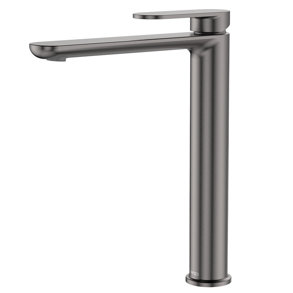 Fienza Empire Slim Cold Start Tall Basin Mixer - Gun Metal