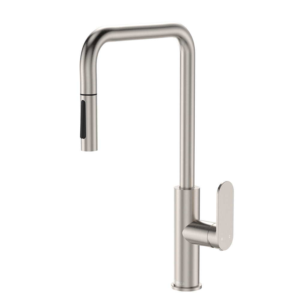 Fienza Empire Slim Pull-Out Sink Mixer, Brushed Nickel