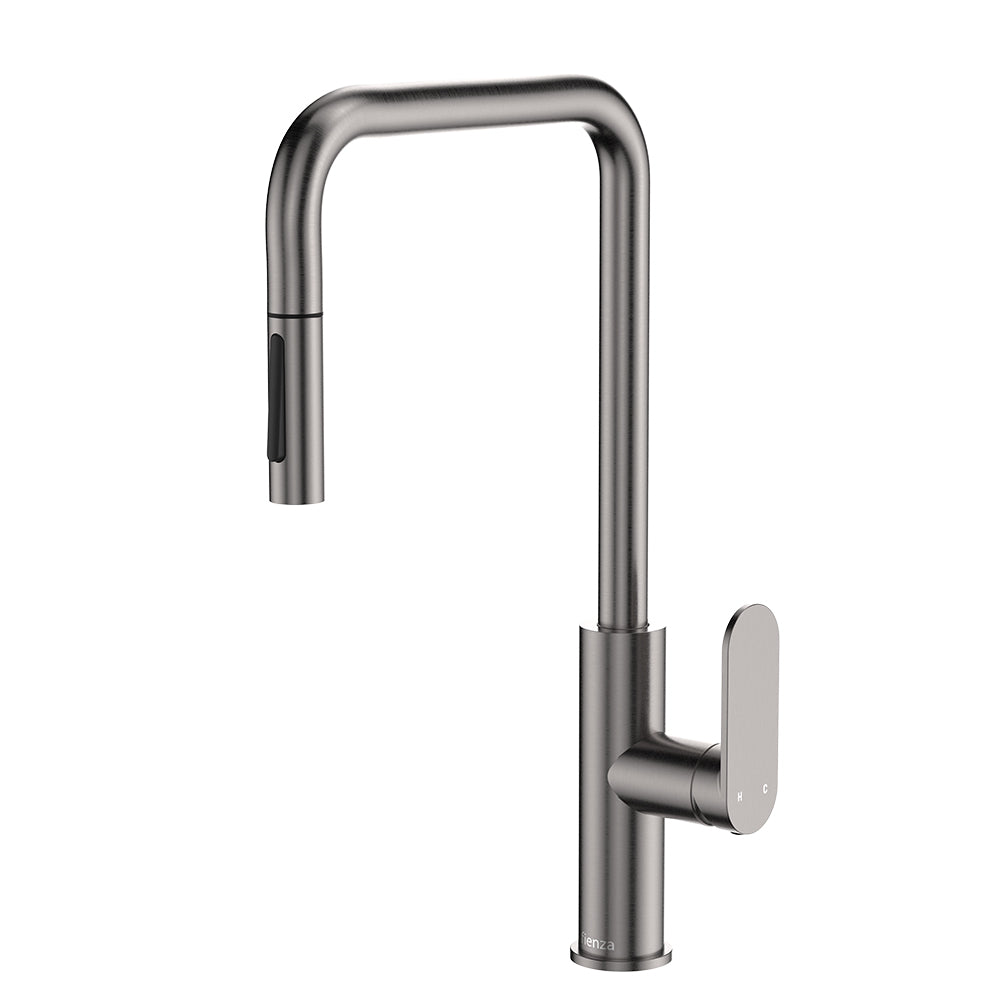 Fienza Empire Slim Pull-Out Sink Mixer, Gun Metal