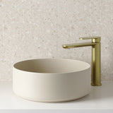 Fienza Empire Slim Cold Start Medium Basin Mixer - Urban Brass