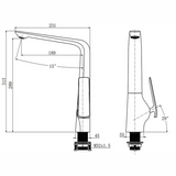Aquaperla ESPERIA Kitchen Mixer - Black & Chrome