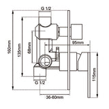 Aquaperla Lucid Pin Wall Mixer With Diverter - Brushed Nickel