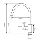 Aquaperla Pull Out Kitchen Mixer - Black