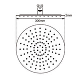 Aquaperla 300mm Shower Head - Black - OX0008.SH