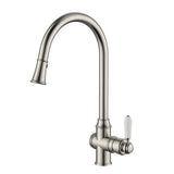 Modern National Bordeaux Pull-Out Kitchen Mixer Brushed Nickel