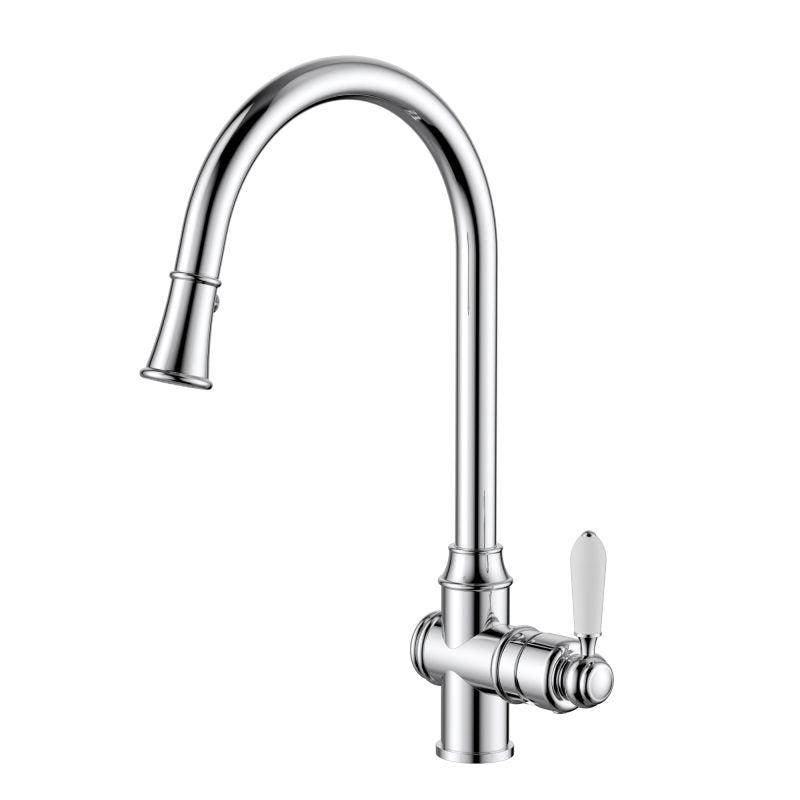 Modern National Bordeaux Pull-Out Kitchen Mixer Chrome