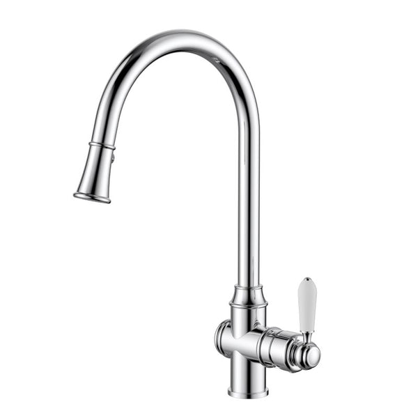 Modern National Bordeaux Pull-Out Kitchen Mixer Chrome