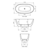 Parisi Ellisse 1500 Freestanding Bath Gloss White