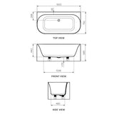 Parisi Ovation Back-To-Wall 1500 Freestanding Bath