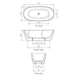 Parisi Ellisse 1700 Freestanding Bath Matt White