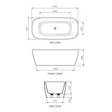 Parisi Quasar 1700 Freestanding Bath Gloss White