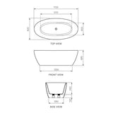 Parisi Ovale 1700 Freestanding Bath Matt White