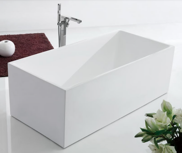 Aquaperla 1700*750*580mm Lotus Freestanding Bathtub - Gloss White (Non overflow,Pop-up waste & Plug included)