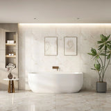 Aquaperla Anna Series 1700*880*580mm Back To Wall Acrylic Bathtub - Gloss White