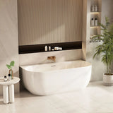 Aquaperla Anna Series 1700*880*580mm Back To Wall Acrylic Bathtub - Gloss White