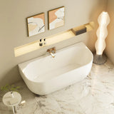 Aquaperla Anna Series 1700*880*580mm Back To Wall Acrylic Bathtub - Gloss White