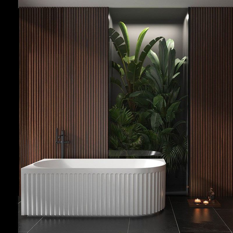 Aquaperla 1500x750x580mm Left Corner Bathtub - Matte White