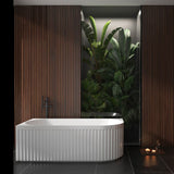 Aquaperla 1500x750x580mm Left Corner Bathtub - Matte White