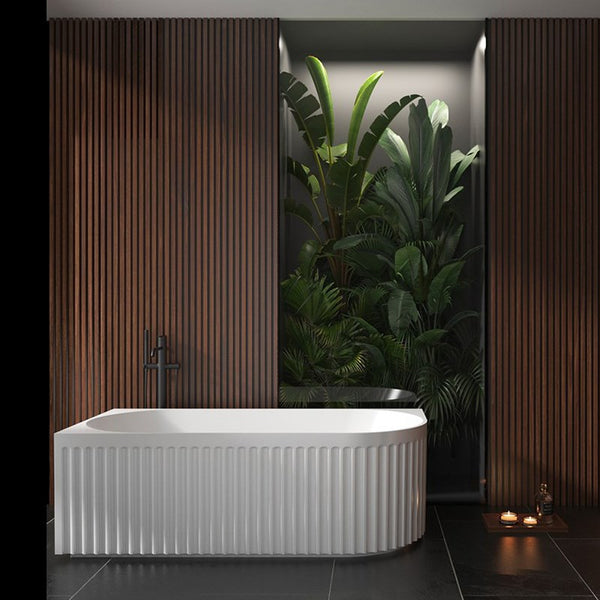 Aquaperla 1500x750x580mm Left Corner Bathtub - Matte White
