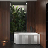 Aquaperla 1500x750x580mm Right Corner Bathtub - Matte White