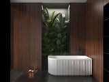 Aquaperla 1500x750x580mm Right Corner Bathtub - Matte White