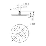 Modern National Brass Round Shower Head 300mm Antique Brass