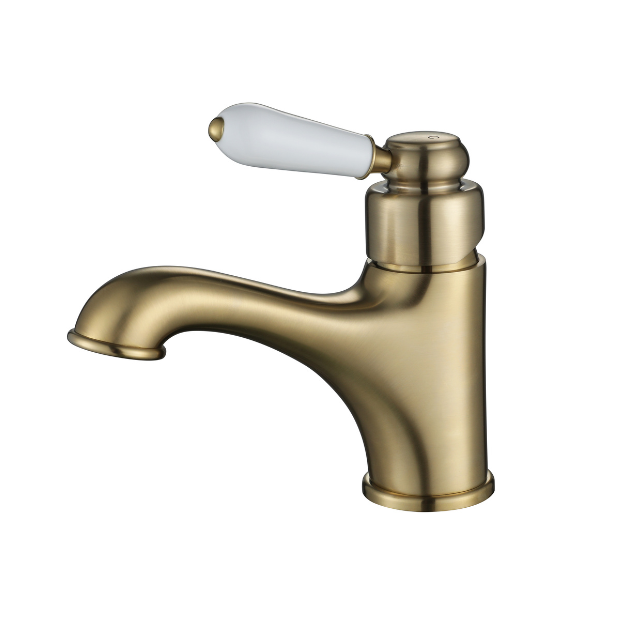 Modern National Bordeaux Basin Mixer Brushed Bronze