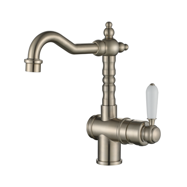 Modern National Bordeaux High Rise Basin Mixer Brushed Nickel