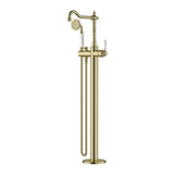 Modern National Bordeaux Freestanding Bath Mixer with Hand Shower Brushed Bronze
