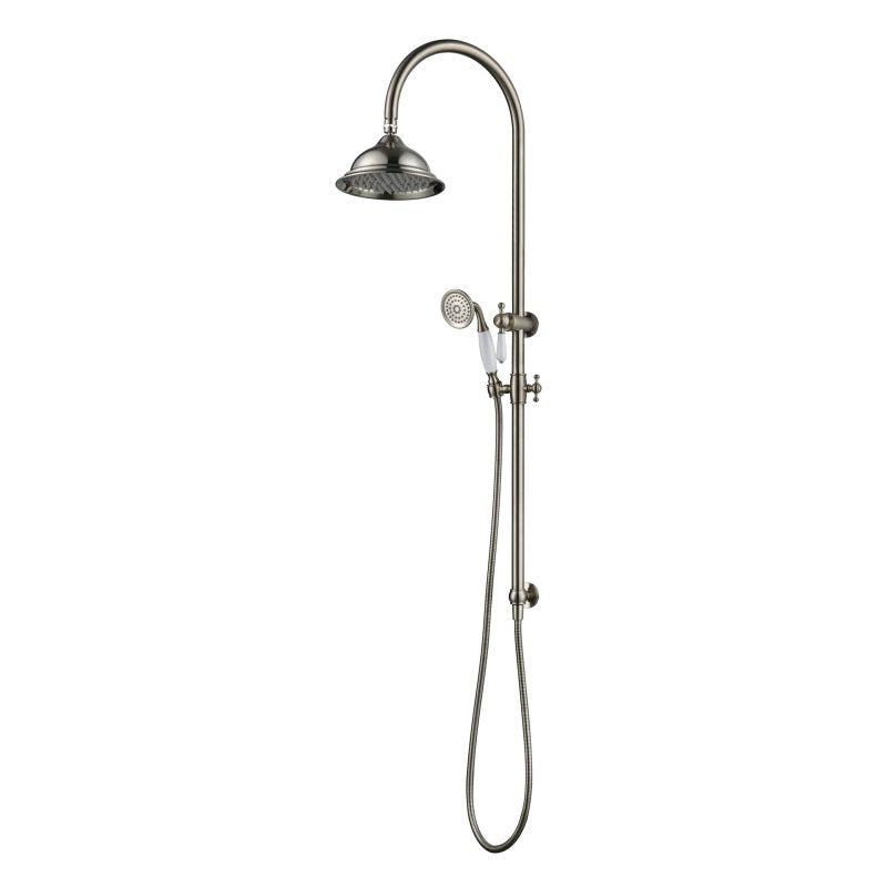 Modern National Bordeaux Shower Column Set Brushed Nickel