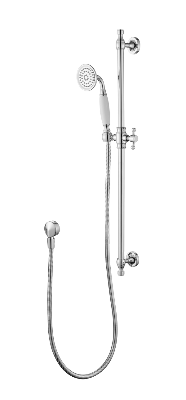Modern National Bordeaux Shower On Rail Chrome