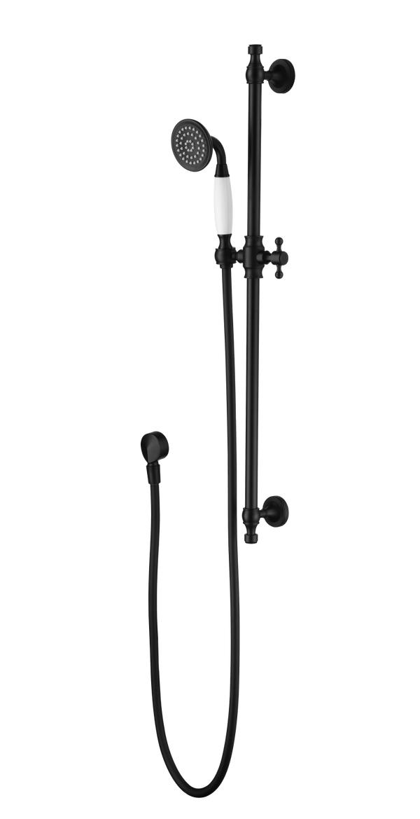 Modern National Bordeaux Shower On Rail Matte Black