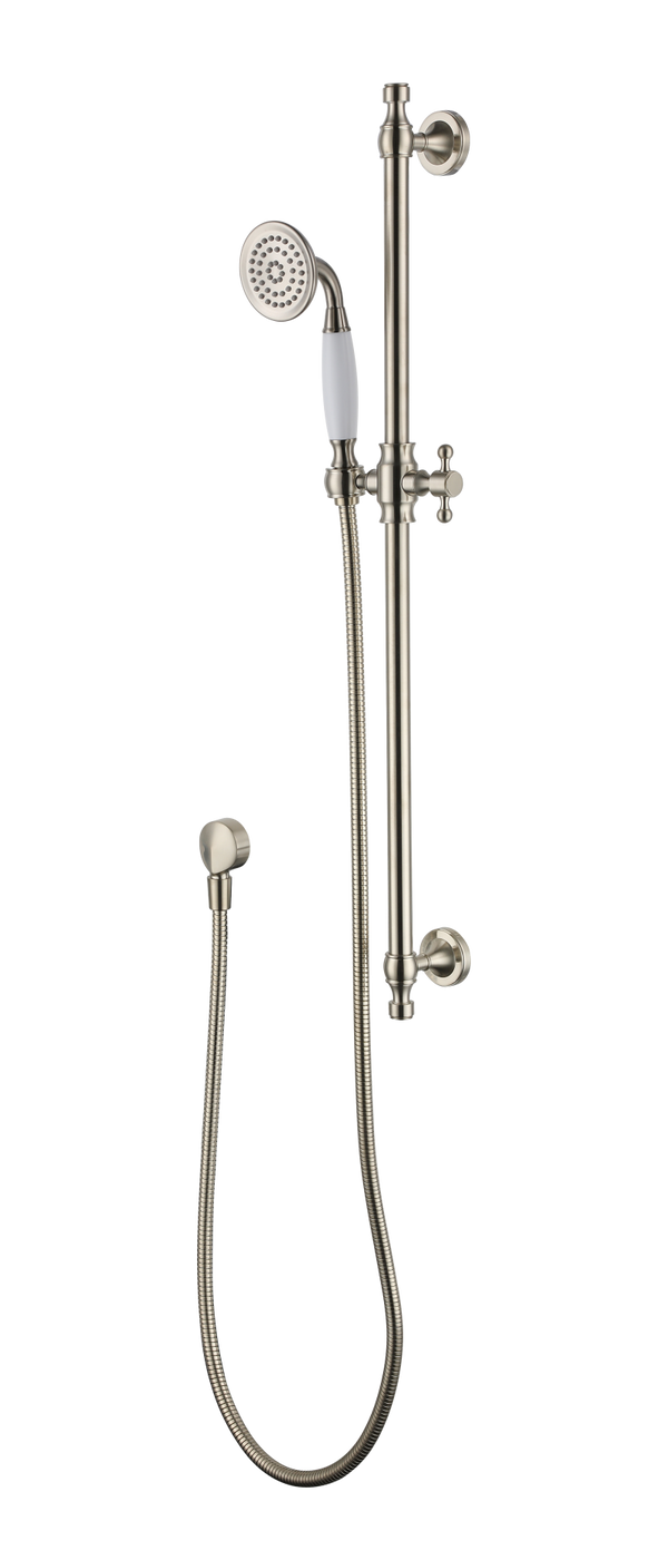 Modern National Bordeaux Shower On Rail Brushed Nickel