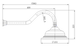 Modern National Bordeaux Shower Arm With Shower Head Brushed Nickel