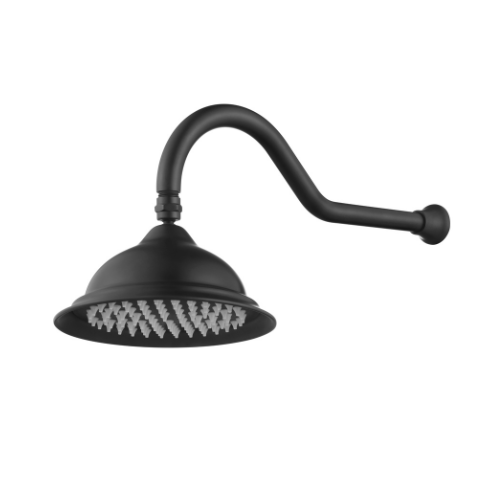 Modern National Bordeaux Shower Arm With Shower Head Matte Black