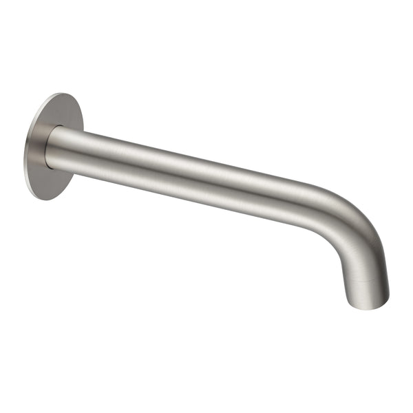 Aquaperla Lucid Pin 180mm Round Bathtub/Basin Wall Spout(60mm Flat Back Plate) - Brushed Nickel