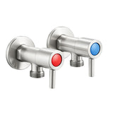 Aquaperla Round Water Stop Valves (One Pair) - Brushed Nickel