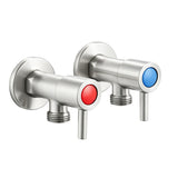 Aquaperla Round Water Stop Valves (One Pair) - Brushed Nickel