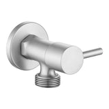 Aquaperla Bathroom Round 1/4 Turn Washing Machine Stop Tap (One Piece) - Brushed Nickel