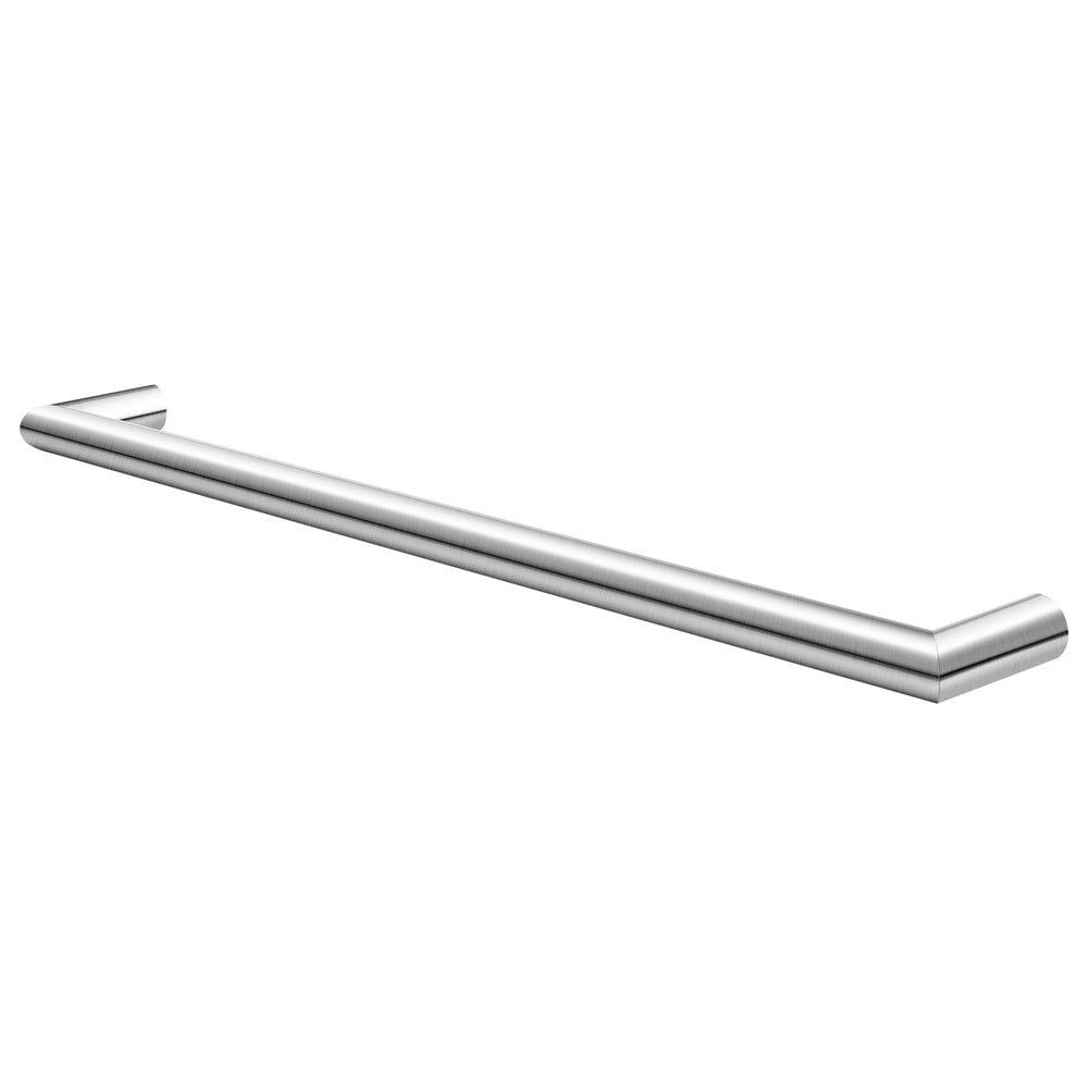 Aquaperla Round Horizontal Electric Heated Towel Rack Single Bar - Brushed Nickel