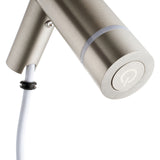 Aquaperla Round Vertical Electric Heated Towel Rack Single Bar (with Timer) - Brushed Nickel