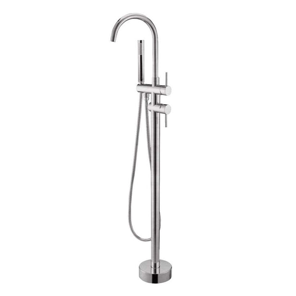Aquaperla Freestanding Tap With Handheld Shower - Brushed Nickel