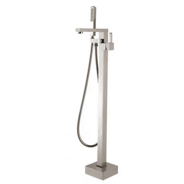 Aquaperla Freestanding Tap With Handheld Shower - Brushed Nickel