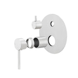 Aquaperla Lucid Pin Wall Mixer With Diverter - Brushed Nickel