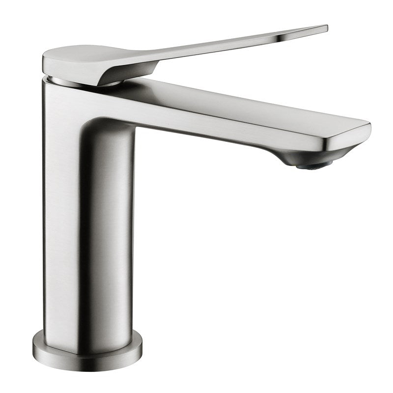 Chrome bathroom faucet on a white background